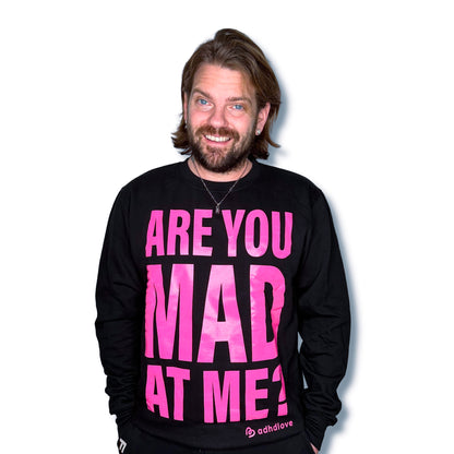 ARE YOU MAD AT ME SWEATSHIRT (BLACK/PINK)